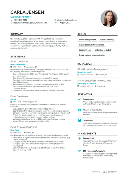 5 Event Coordinator Resume Examples & Guide for 2023