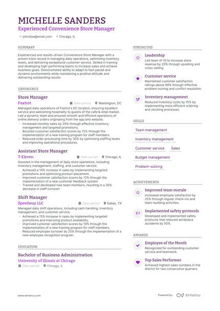 8 Store Manager Resume Examples & Guide for 2024