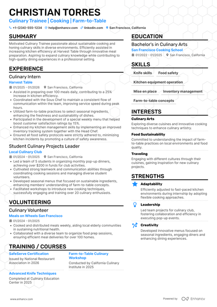22 Culinary Resume Examples & Guide for 2026