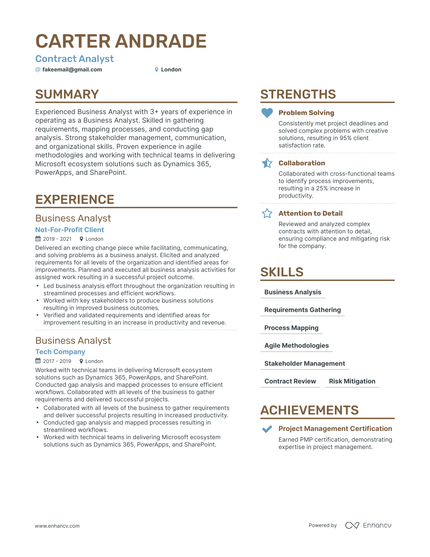 5 Contract Analyst Resume Examples & Guide for 2023