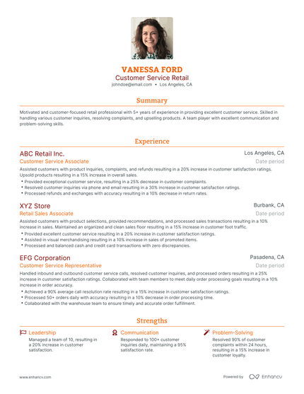 5 Customer Service Retail Resume Examples & Guide for 2023