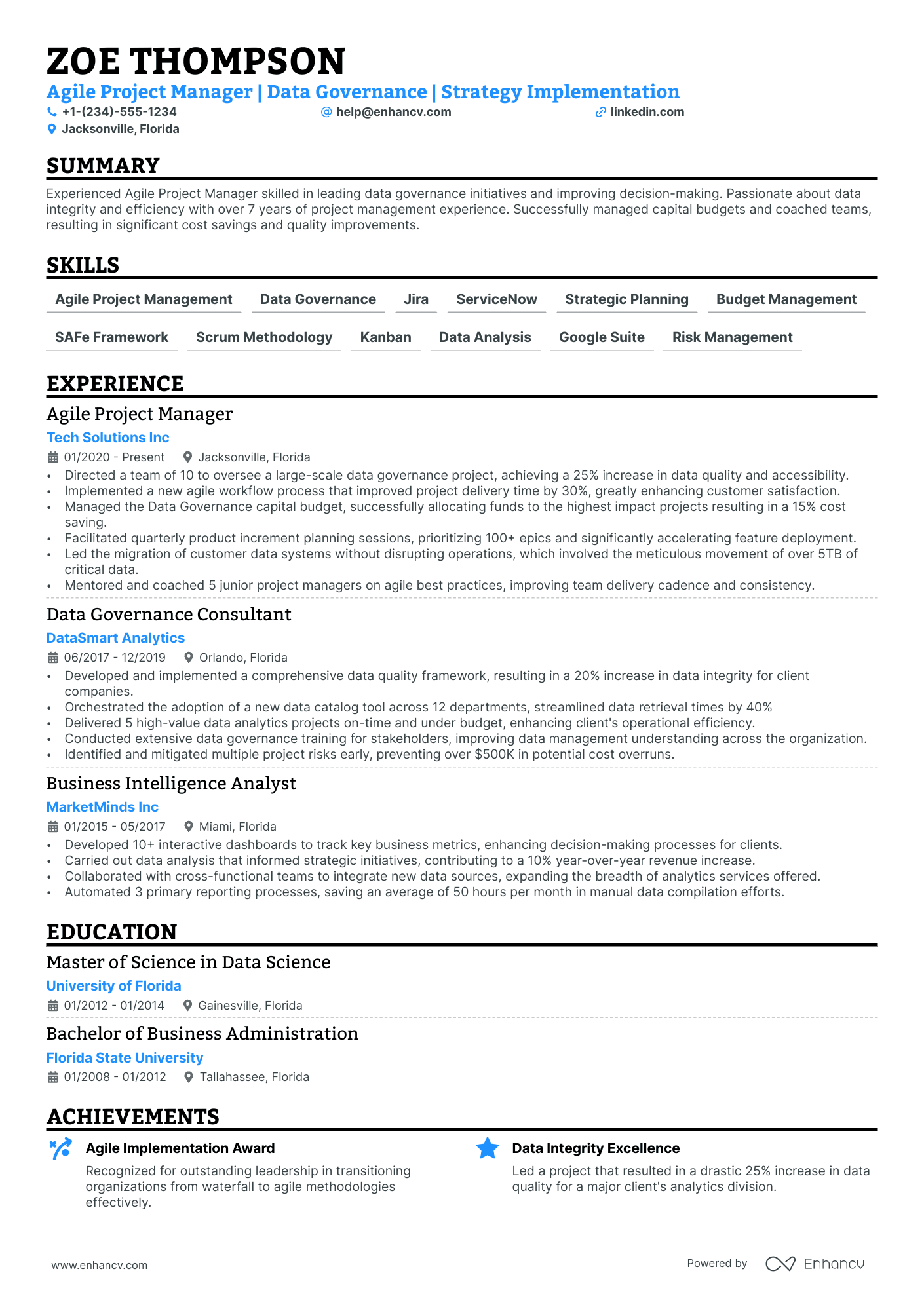 5 Agile Project Manager Resume Examples & Guide for 2024