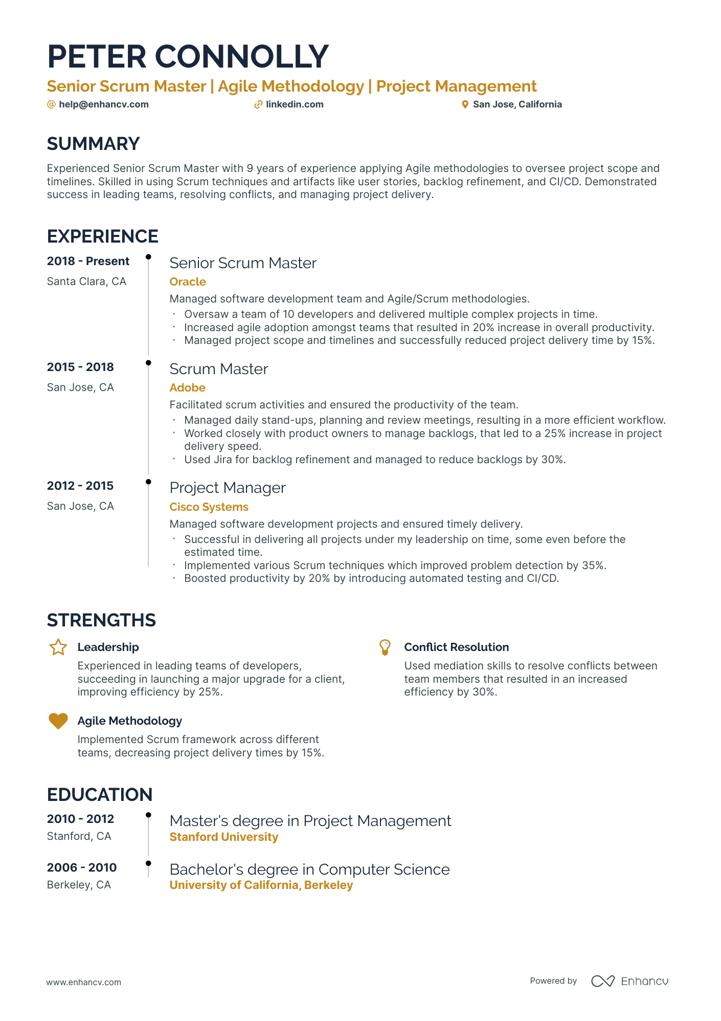 5 Senior Scrum Master Resume Examples & Guide for 2024