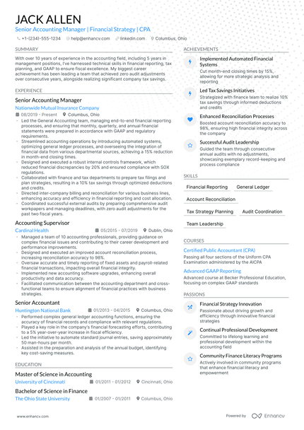 5 Financial Reporting Manager Resume Examples & Guide for 2024