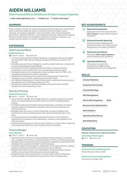 Cfo Reference Example 11 CFO Resume Examples & Guide for 2026