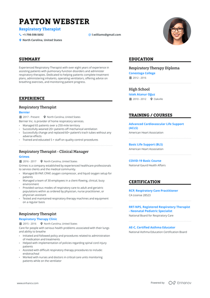 5 Respiratory Therapist Resume Examples & Guide for 2024