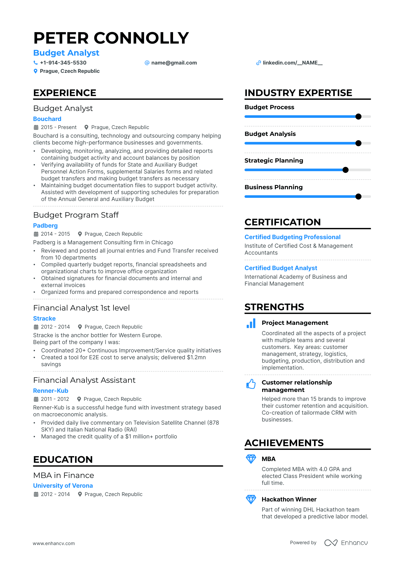 5 Budget Analyst Resume Examples & Guide for 2024