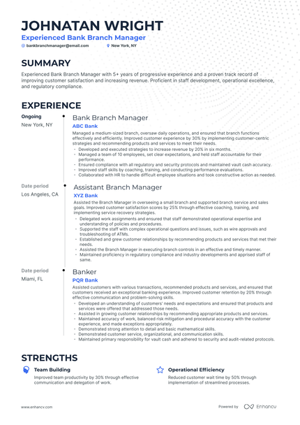 5 Bank Branch Manager Resume Examples & Guide for 2023