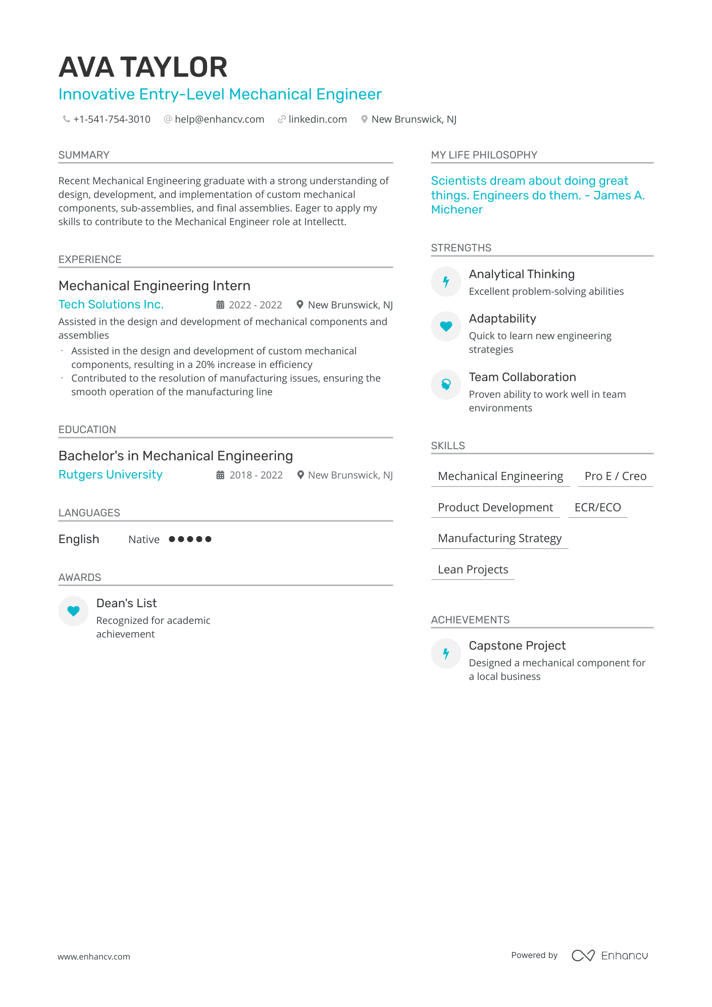 5 Entry Level Mechanical Engineer Resume Examples & Guide for 2024