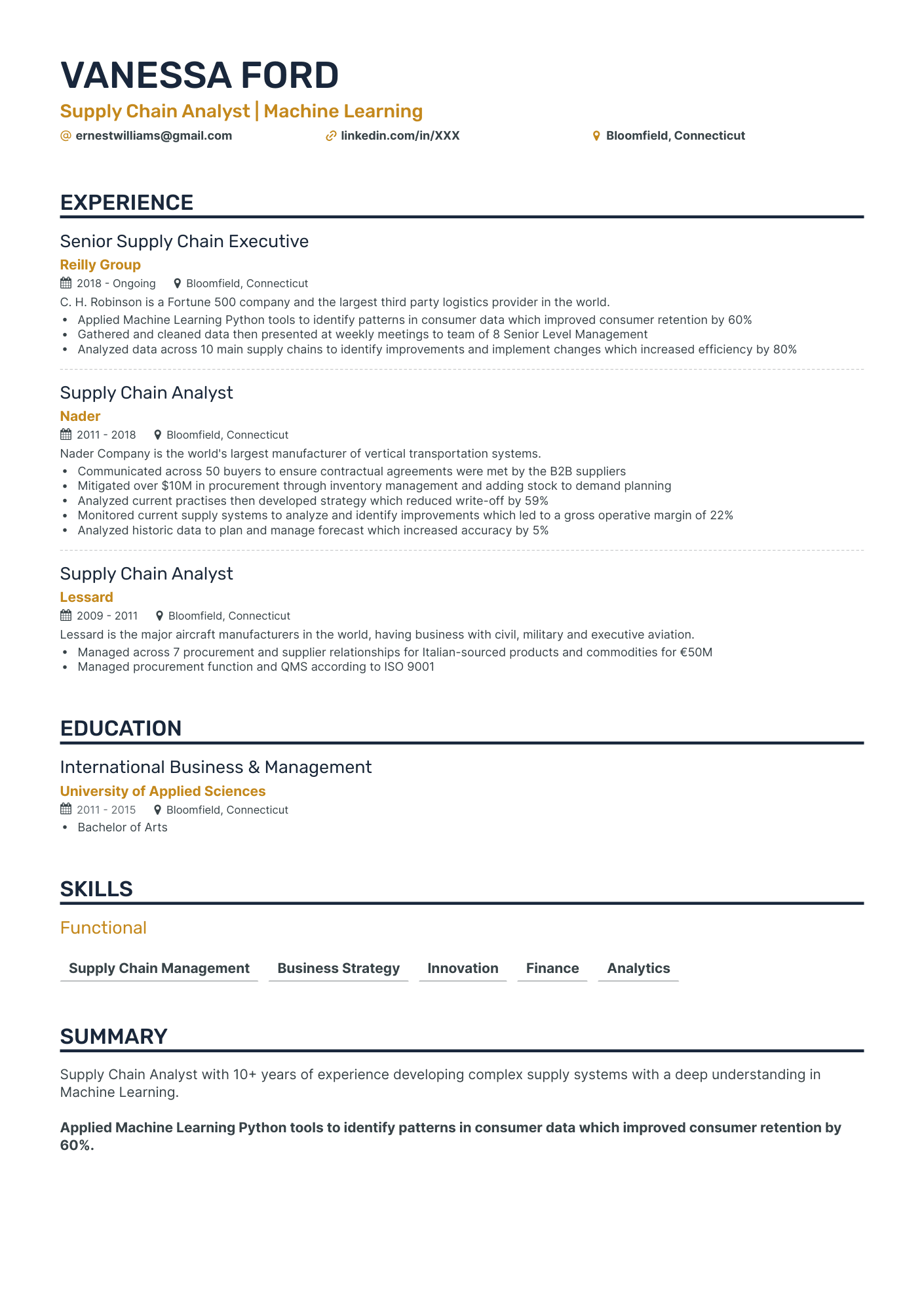 5 Supply Chain Analyst Resume Examples & Guide for 2024