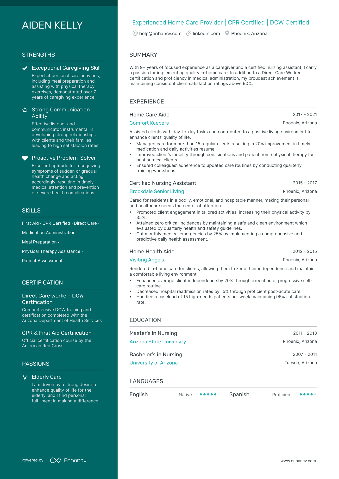 11 Caregiver Resume Examples & Guide For 2024