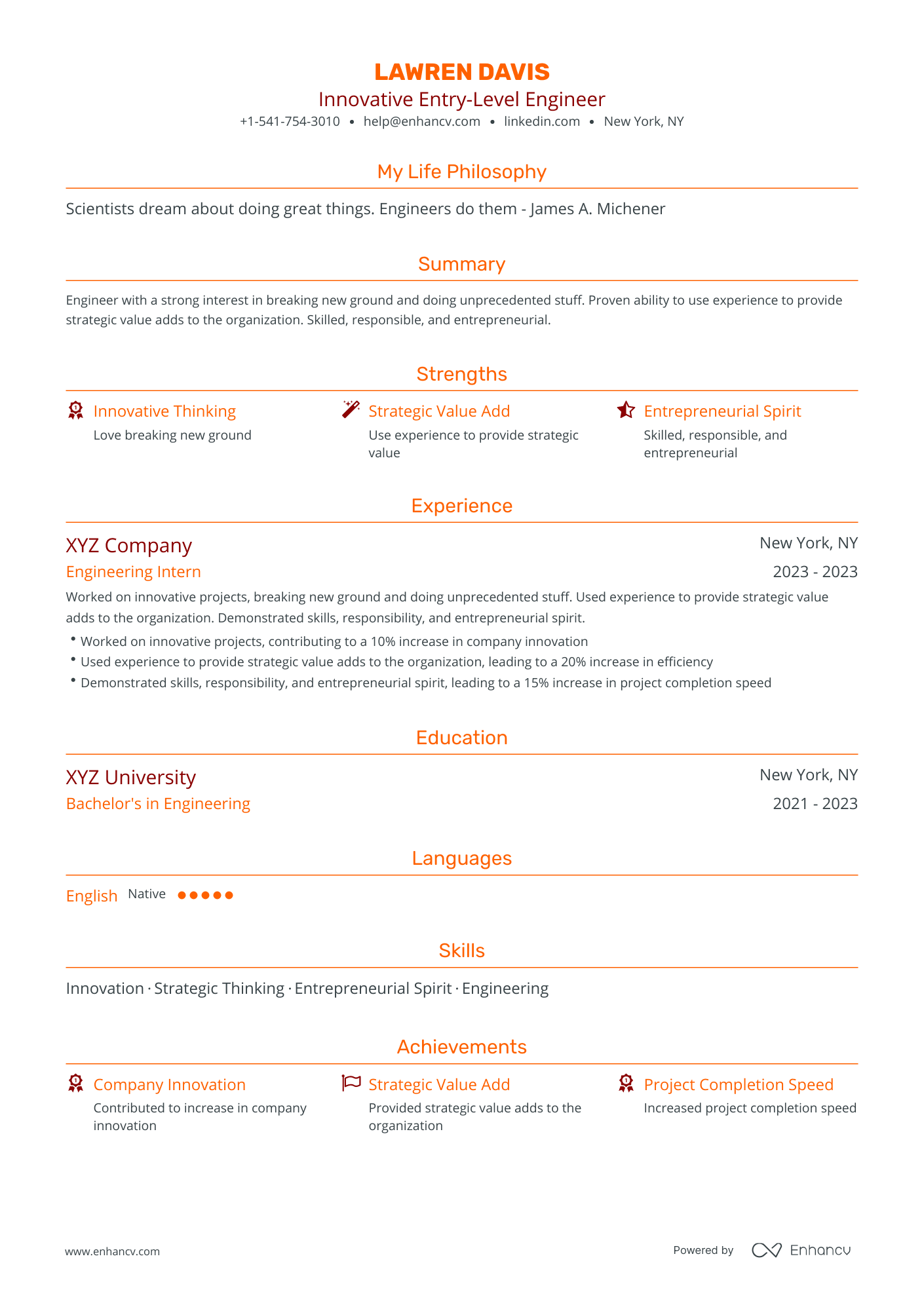 5 Entry Level Engineering Resume Examples & Guide for 2024