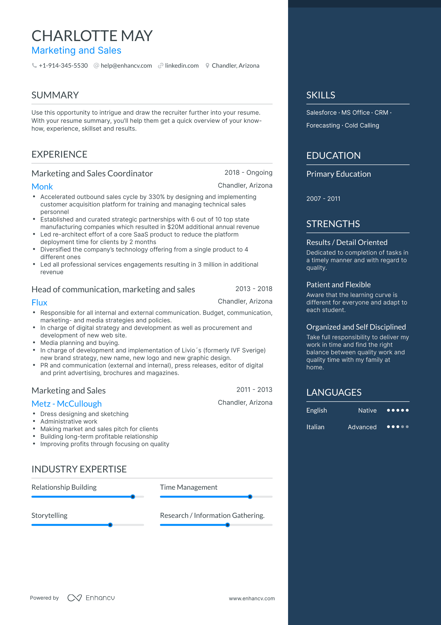 Marketing And Sales Resume Examples & Guide For 2023 (layout, Skills 