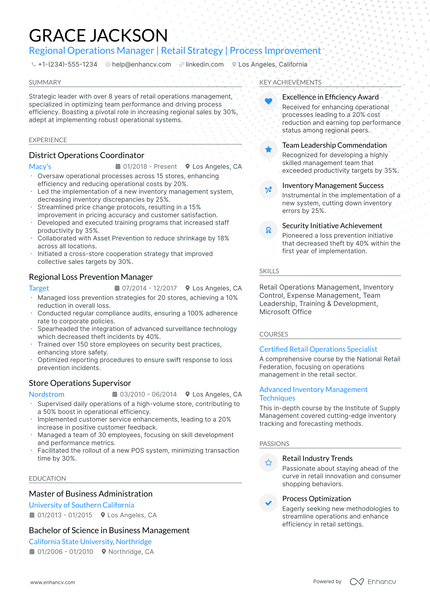 10 Regional Operations Manager Resume Examples & Guide for 2026