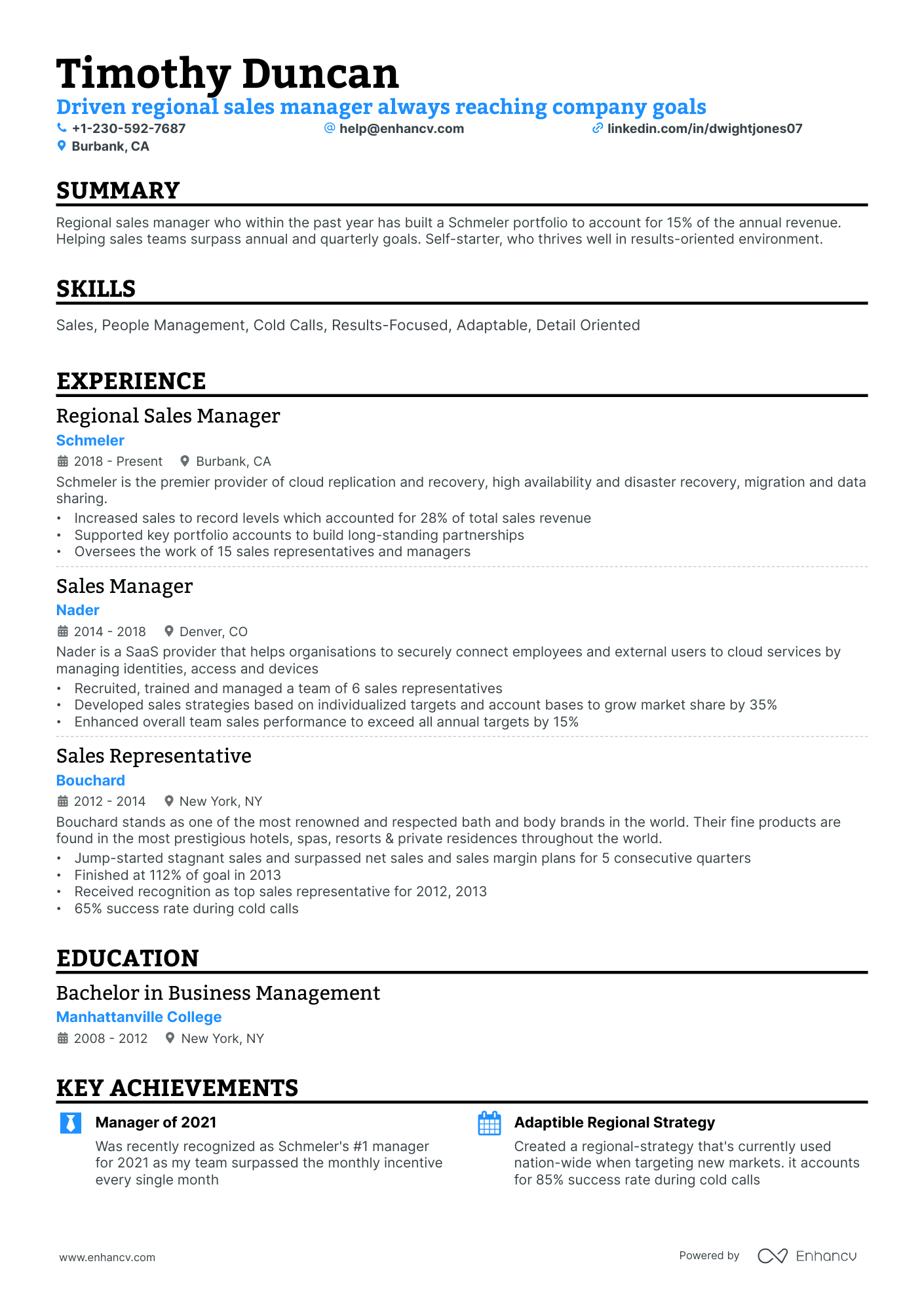 10 Regional Sales Manager Resume Examples & Guide for 2026