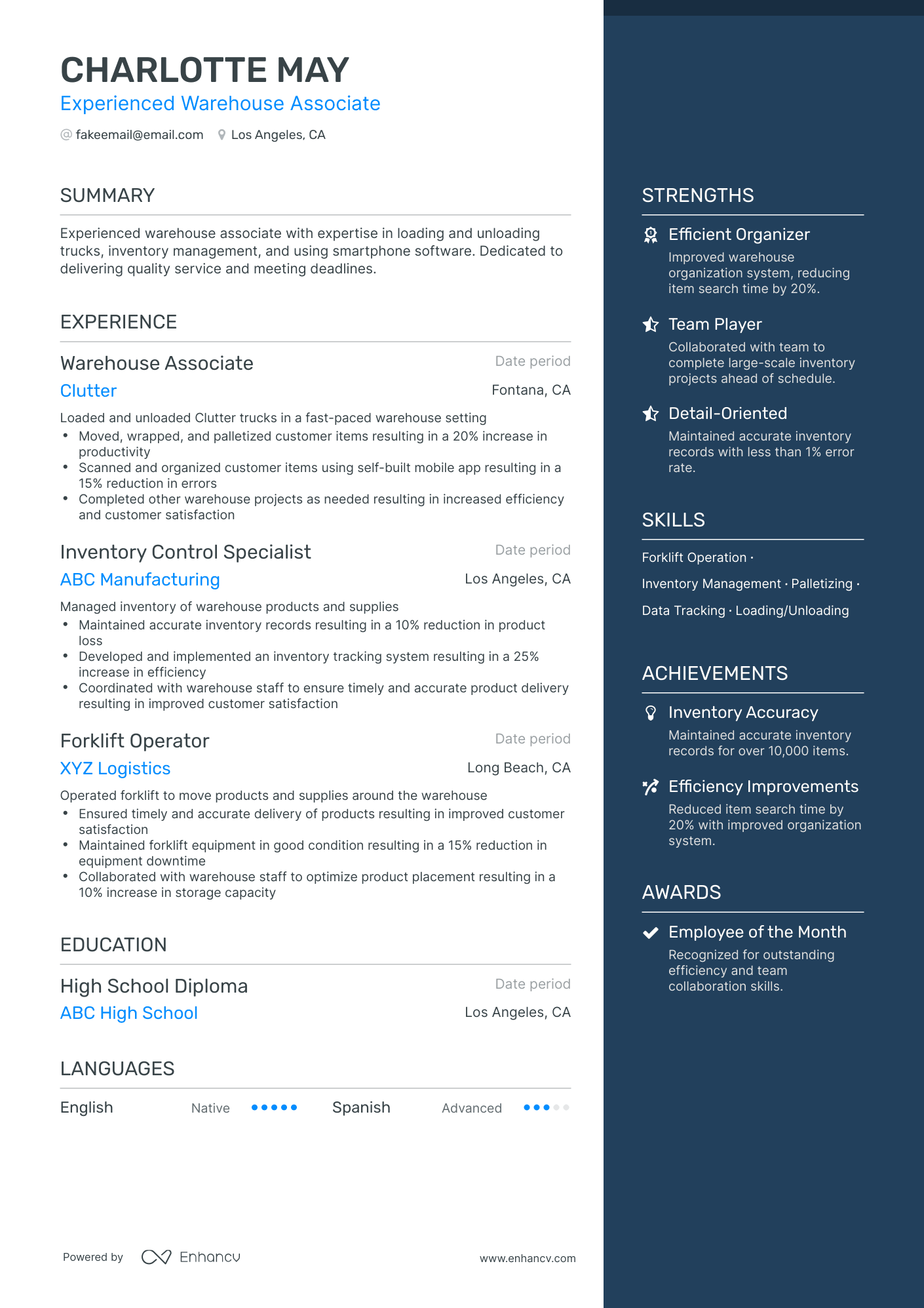 5 Warehouse Associate Resume Examples & Guide for 2023