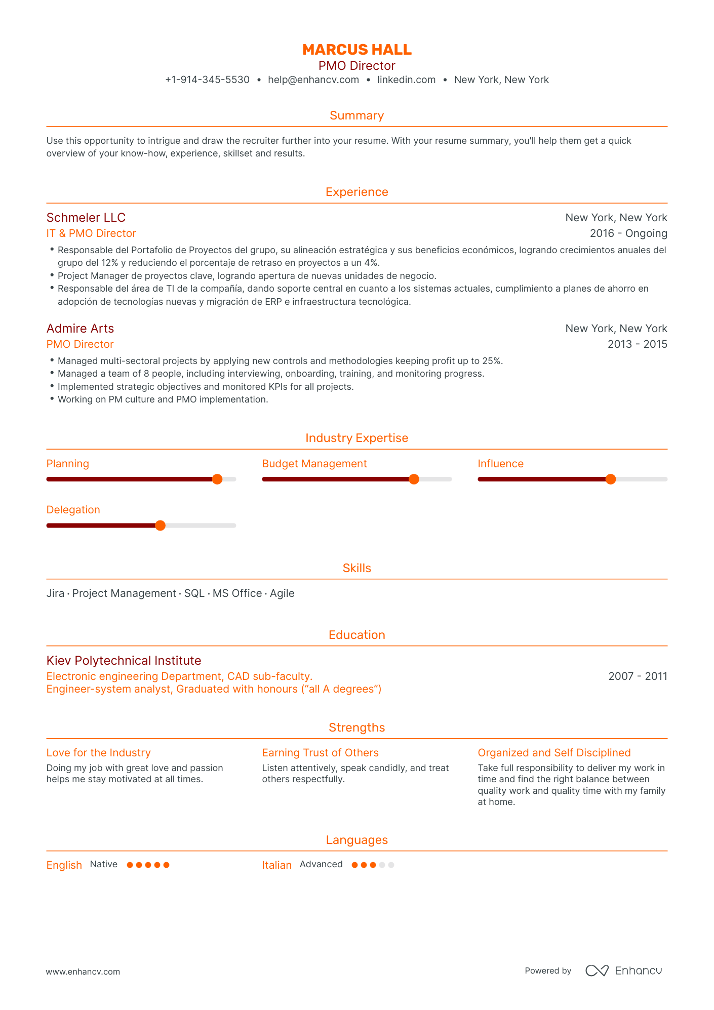 PMO Director Resume Examples & Guide for 2023 (Layout, Skills, Keywords ...