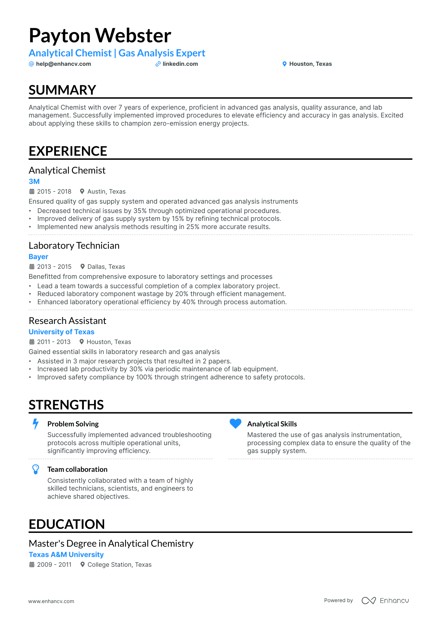 5 Analytical Chemist Resume Examples & Guide for 2024