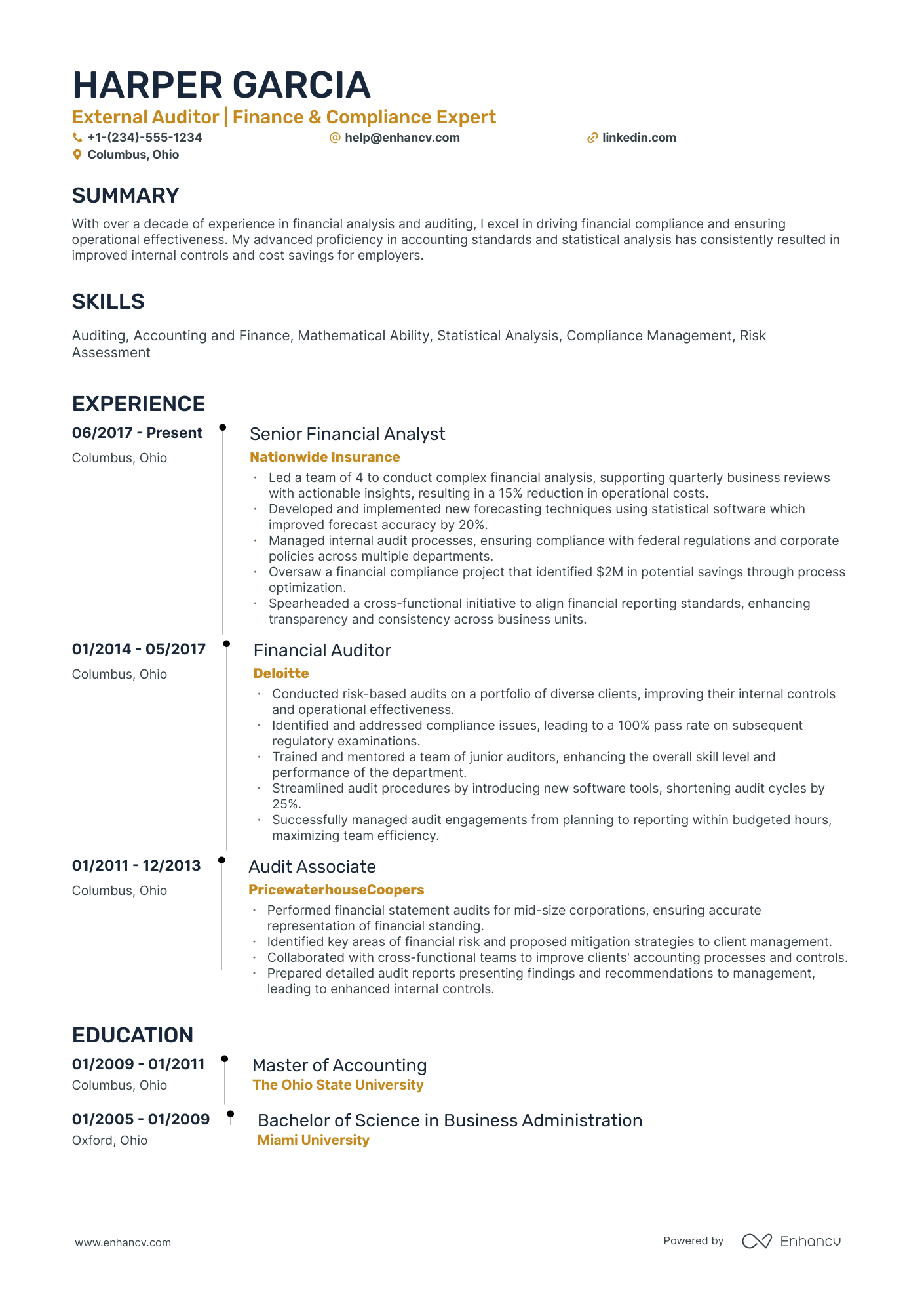 10 External Auditor Resume Examples & Guide for 2026