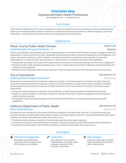 5 Public Health Resume Examples Guide For 2024   AHR0cHM6Ly9jZG4uZW5oYW5jdi5jb20vcHJlZGVmaW5lZC1leGFtcGxlcy8xenpSamhIV2JWc0plQU9DRDJoVkc5SDVUOUk3R2VyZmhiY2dzQ0xML2ltYWdlLnBuZw~~. 