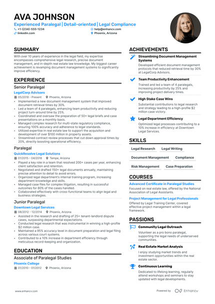 Legal Assistant resume example