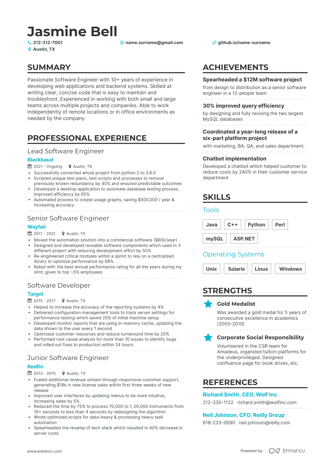 4 Software Engineer Resume Examples & Guide for 2023