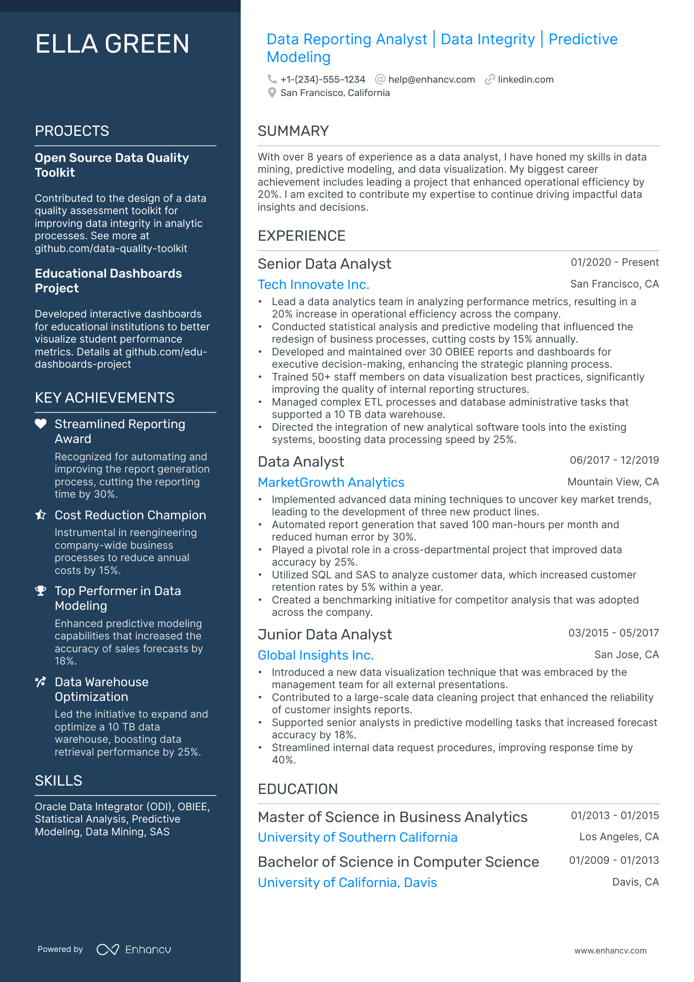 10 Data Reporting Analyst Resume Examples & Guide for 2026
