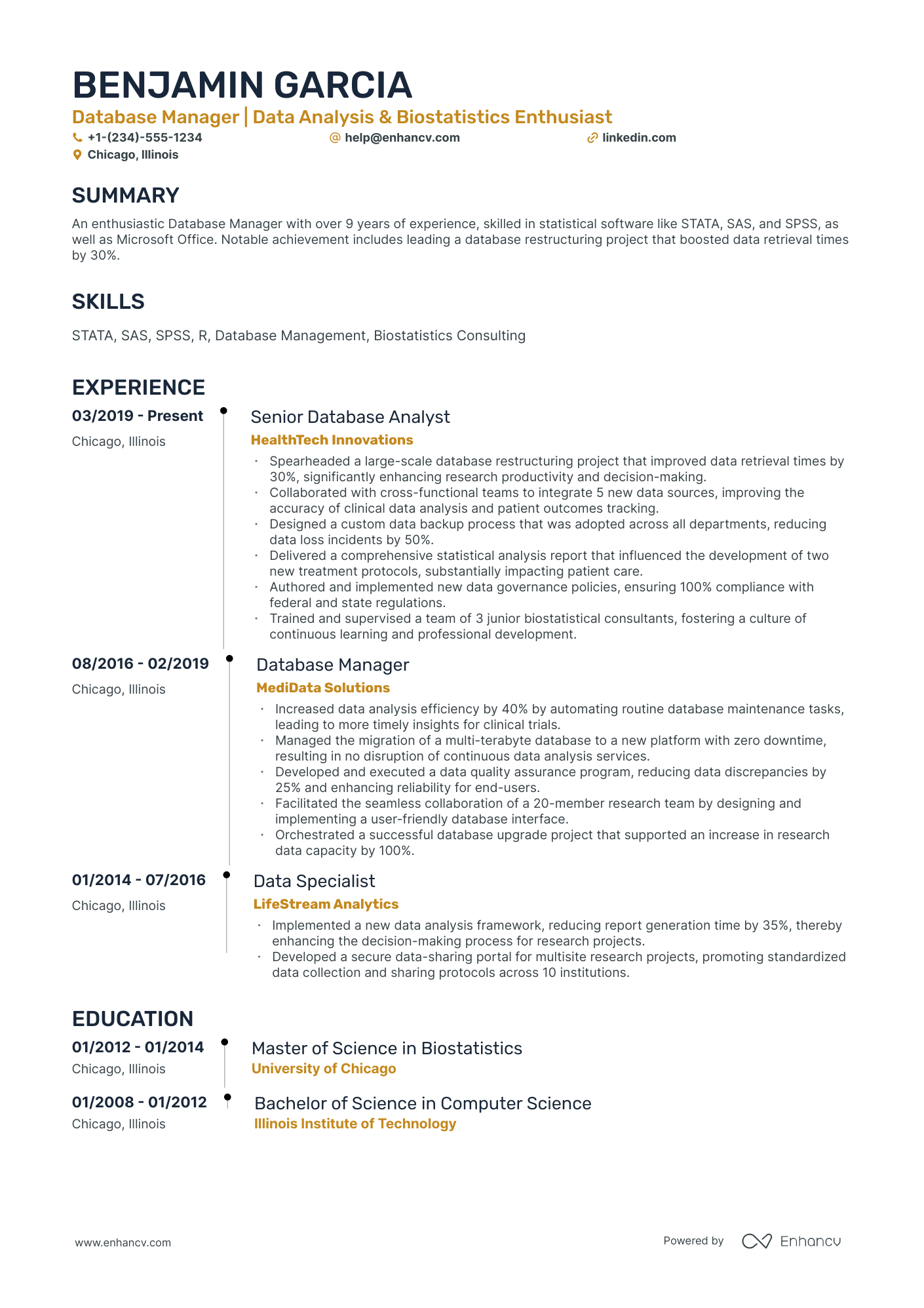 10 Database Manager Resume Examples & Guide for 2026