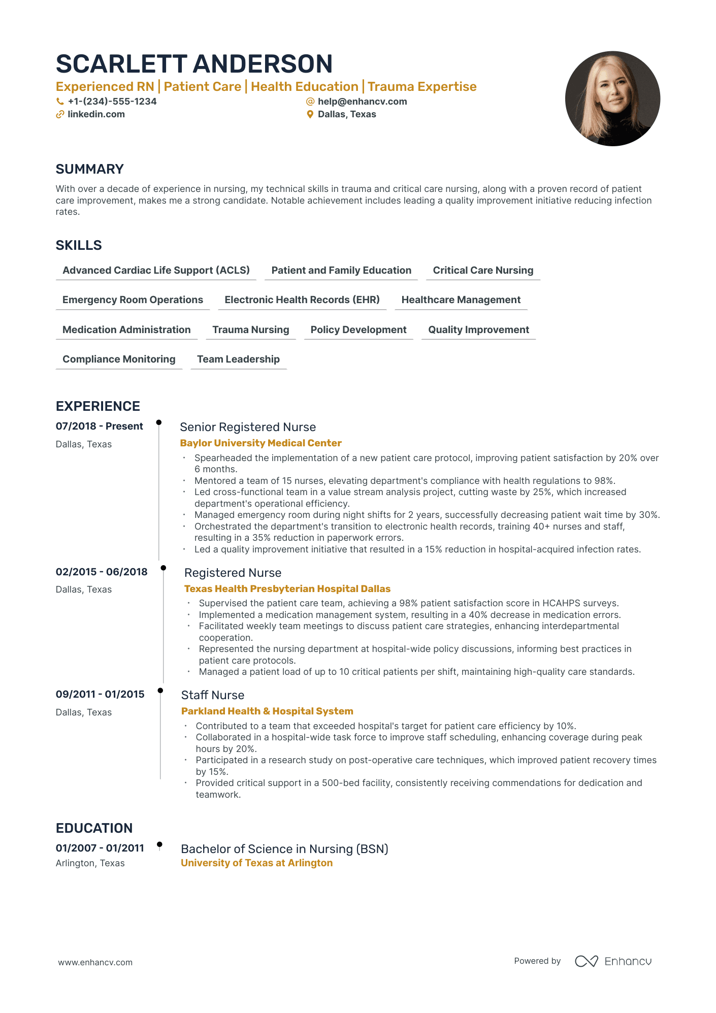 5 Staff Nurse Resume Examples & Guide for 2024