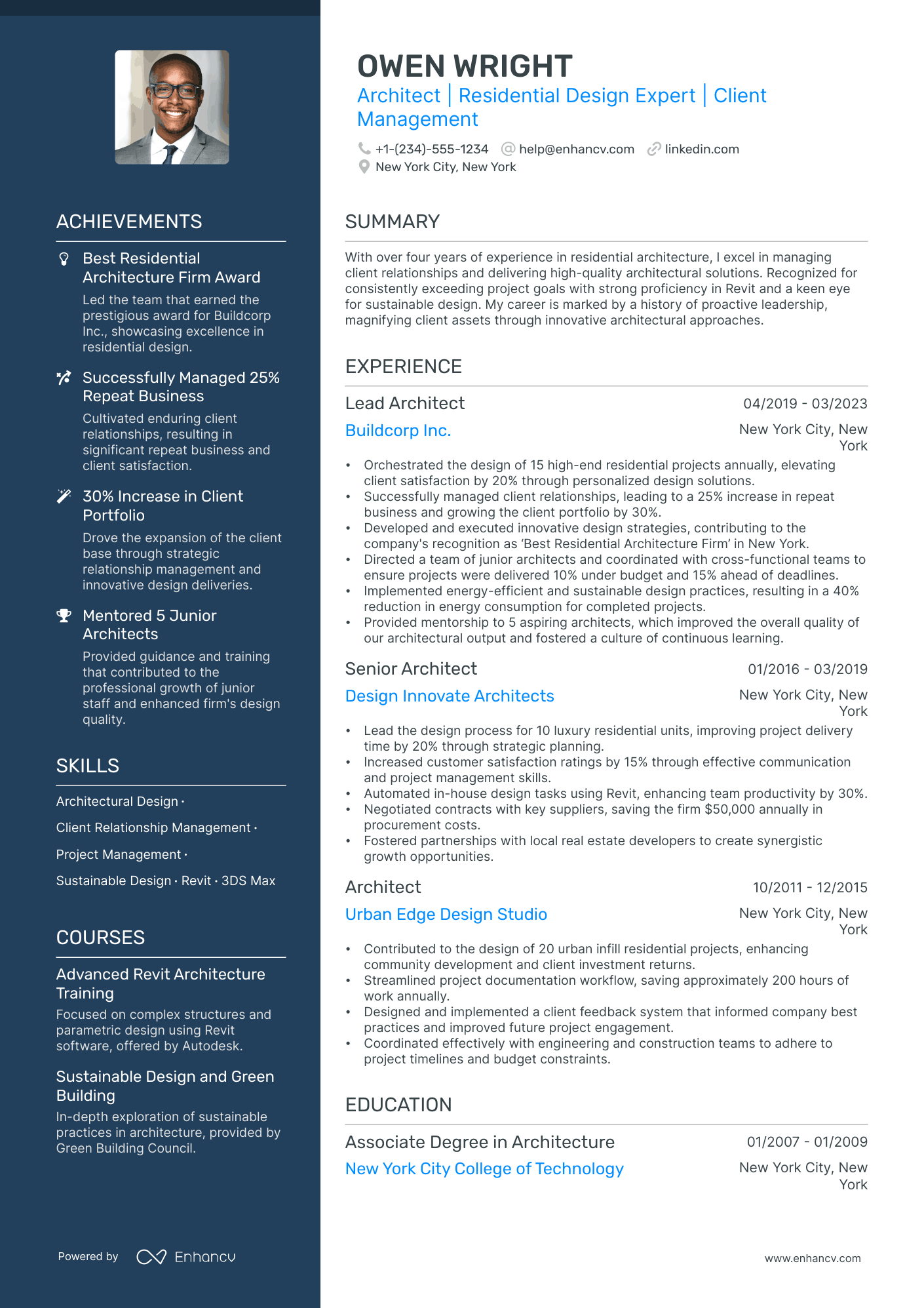 5 Freelance Architect Resume Examples & Guide for 2024