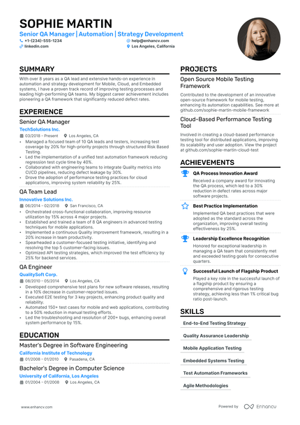 8 QA Tester Resume Examples & Guide for 2025