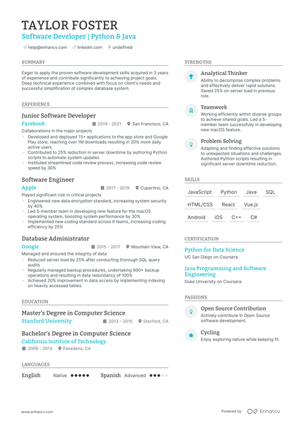 5 Entry-level Computer Science Resume Examples & Guide for 2024