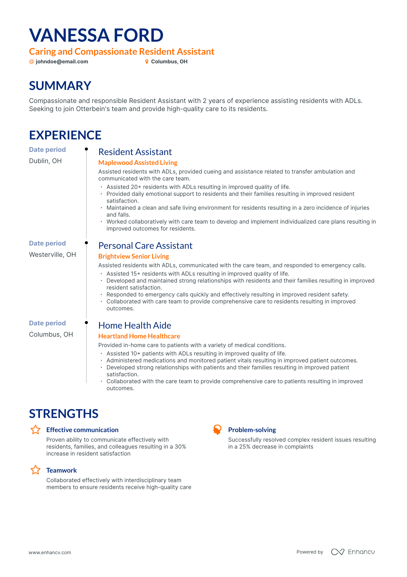 5 Resident Assistant Resume Examples & Guide for 2024