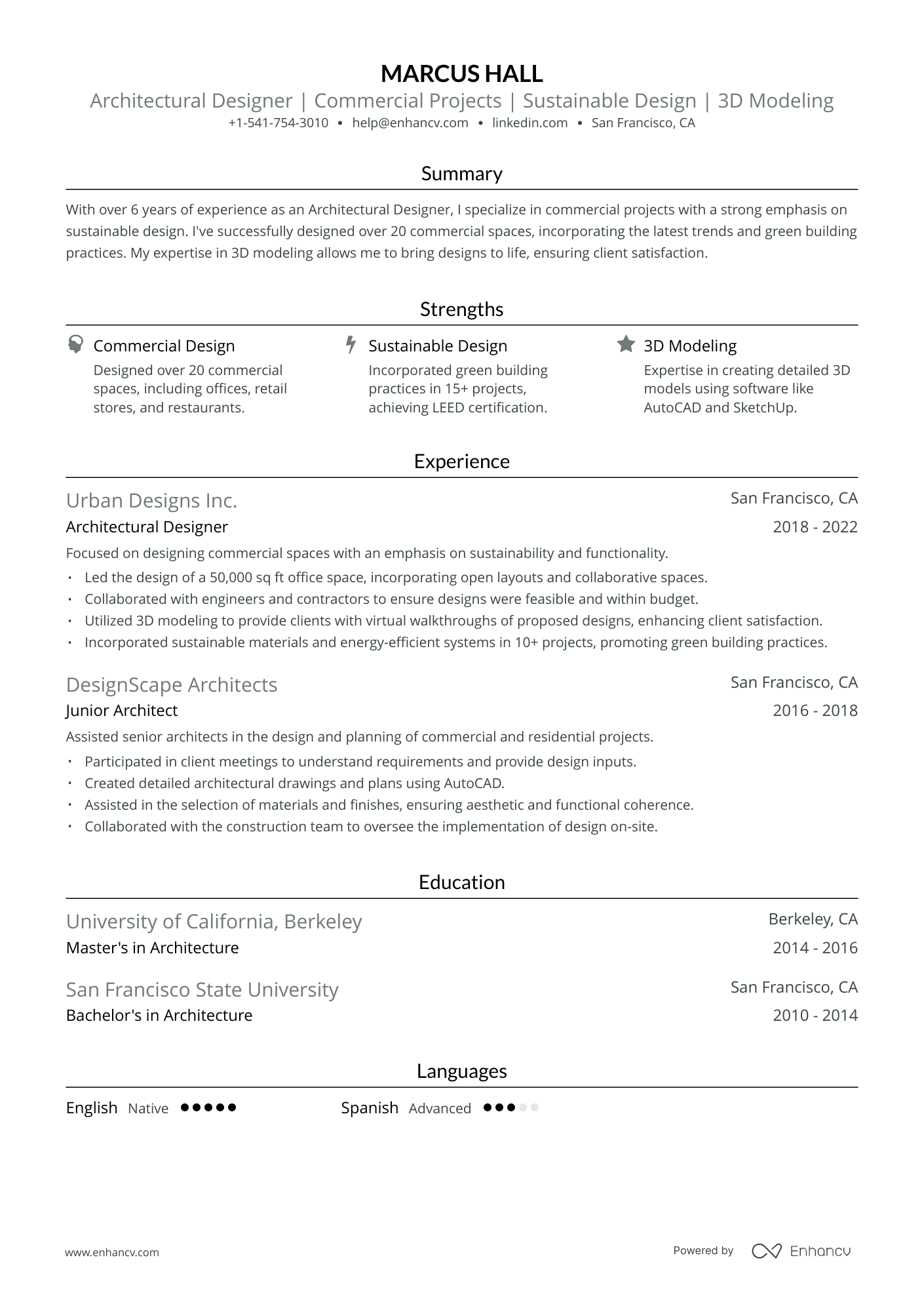 5 Architectural Designer Resume Examples & Guide for 2024