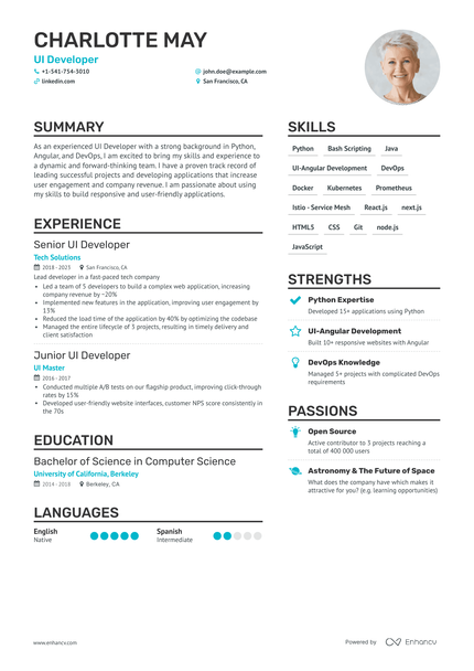 10 UI Developer Resume Examples & Guide for 2024