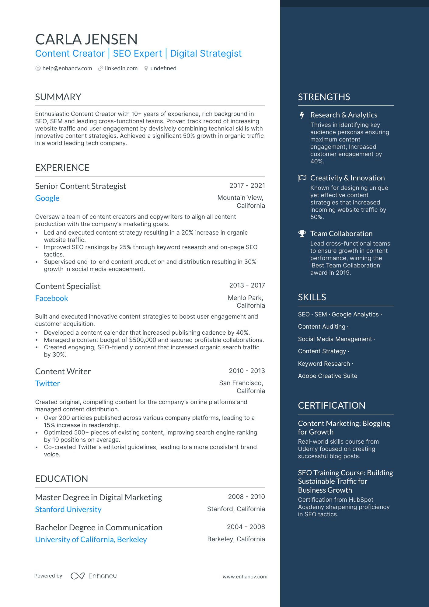 7 Content Manager Resume Examples & Guide for 2024