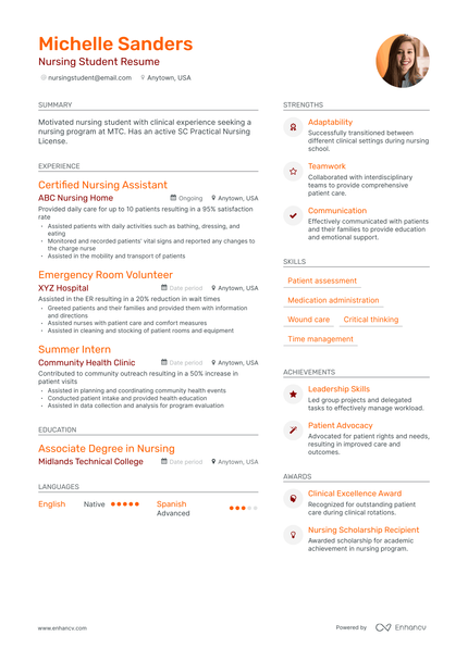 7 Nursing Student Resume Examples & Guide for 2024