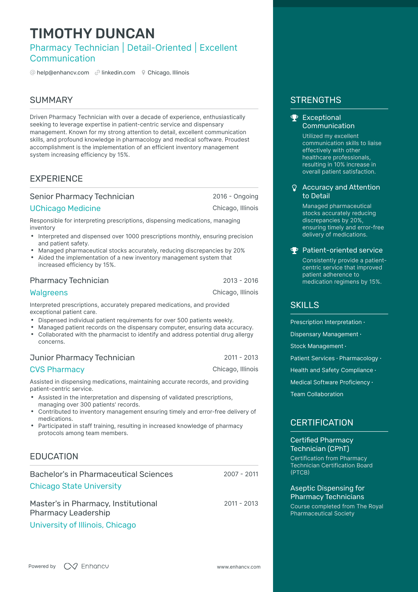 5 Hospital Pharmacy Technician Resume Examples & Guide for 2024