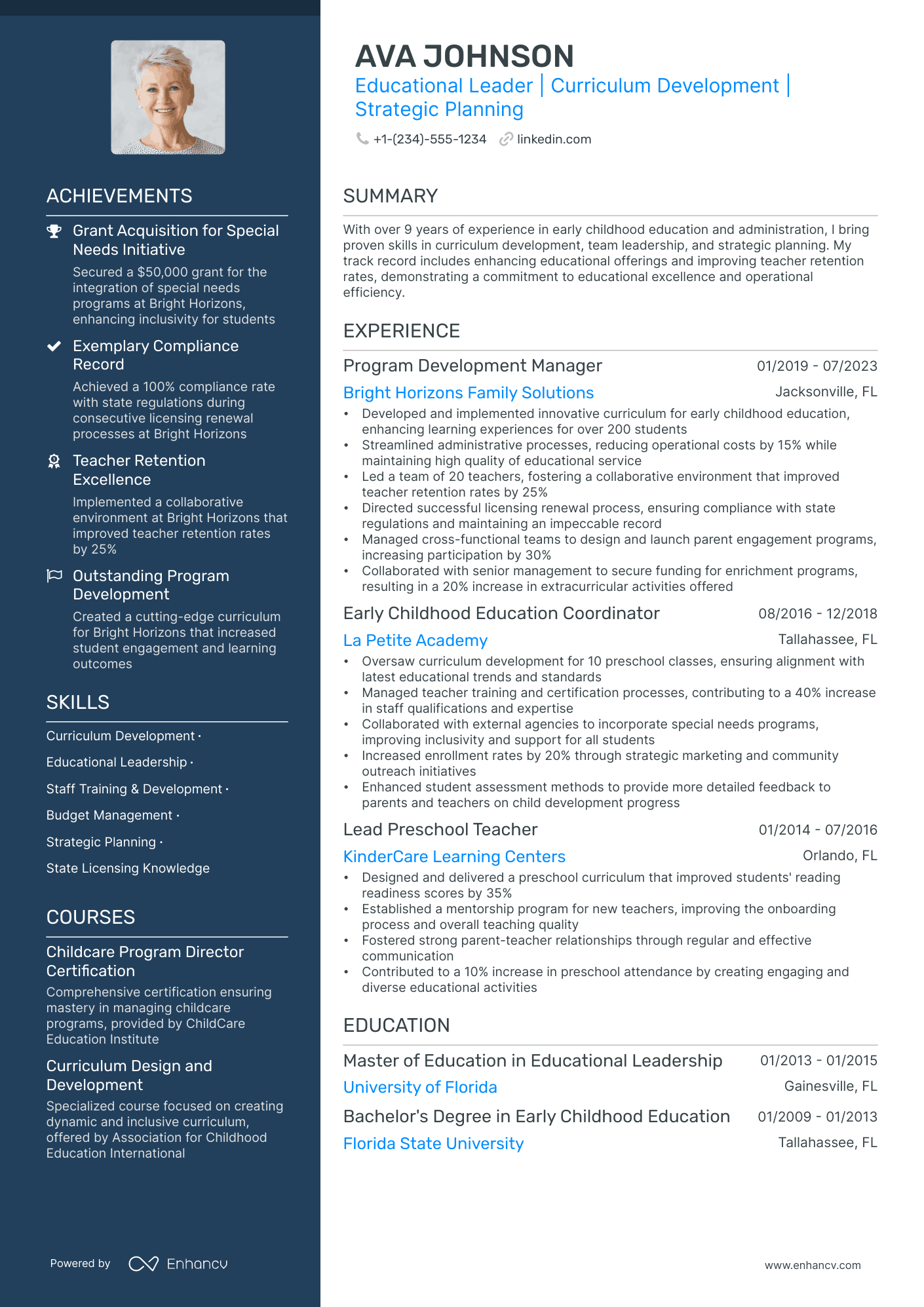 5 Preschool Director Resume Examples & Guide for 2024