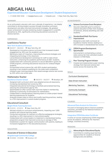 5 Music Teacher Resume Examples & Guide for 2024