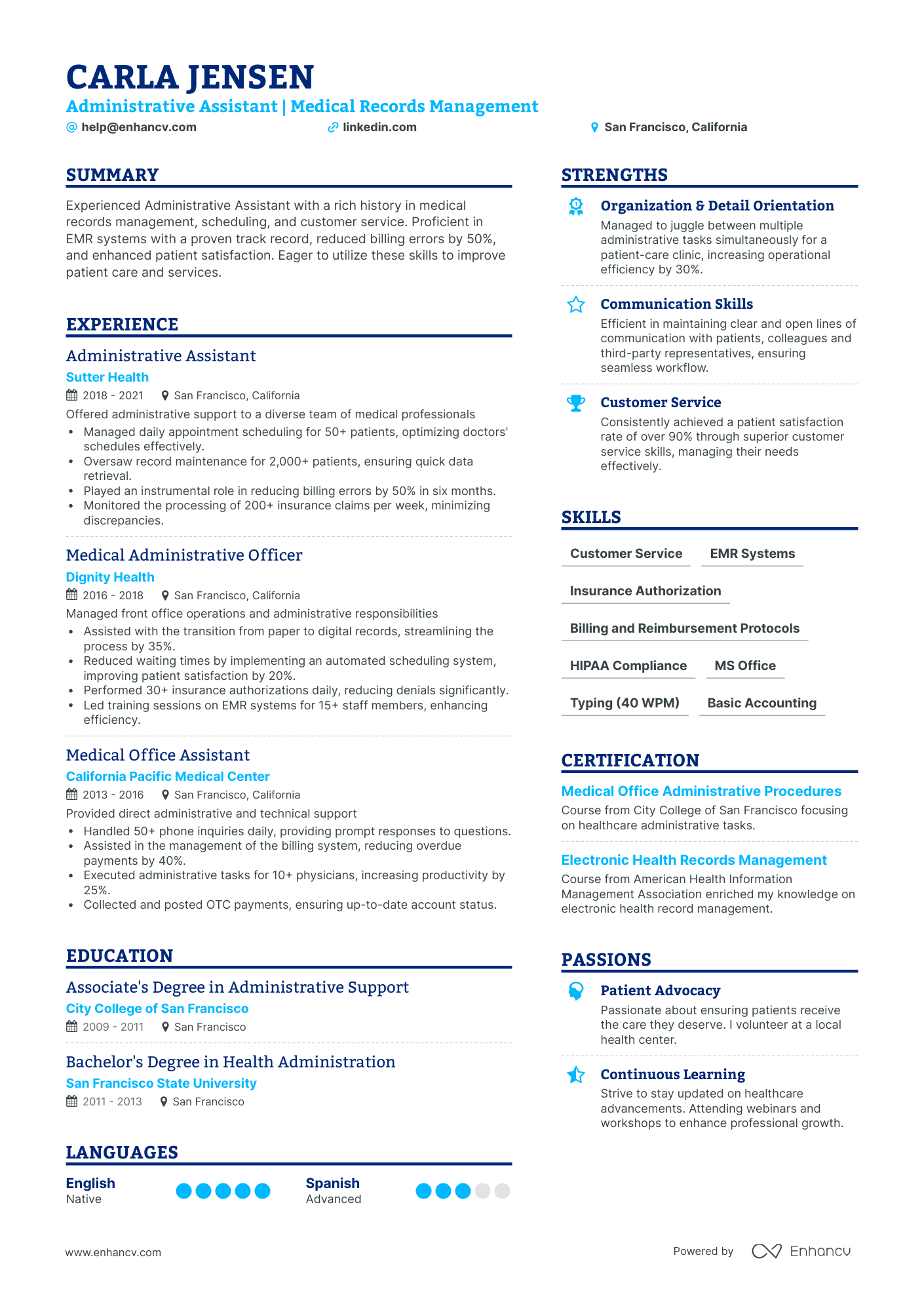 5 Medical Office Administrator Resume Examples & Guide for 2024