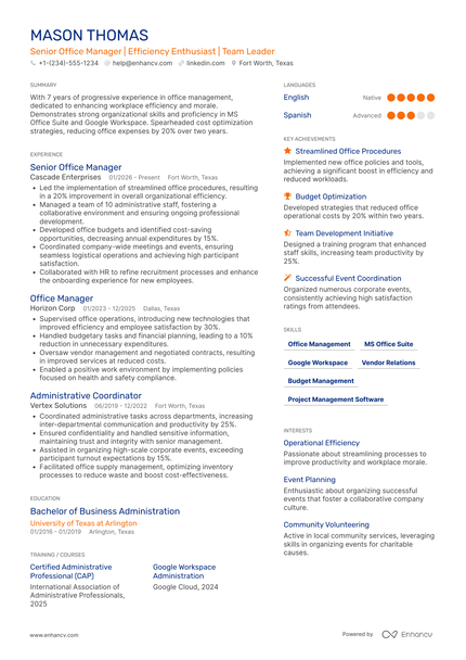 15 Office Manager Resume Examples & Guide for 2026