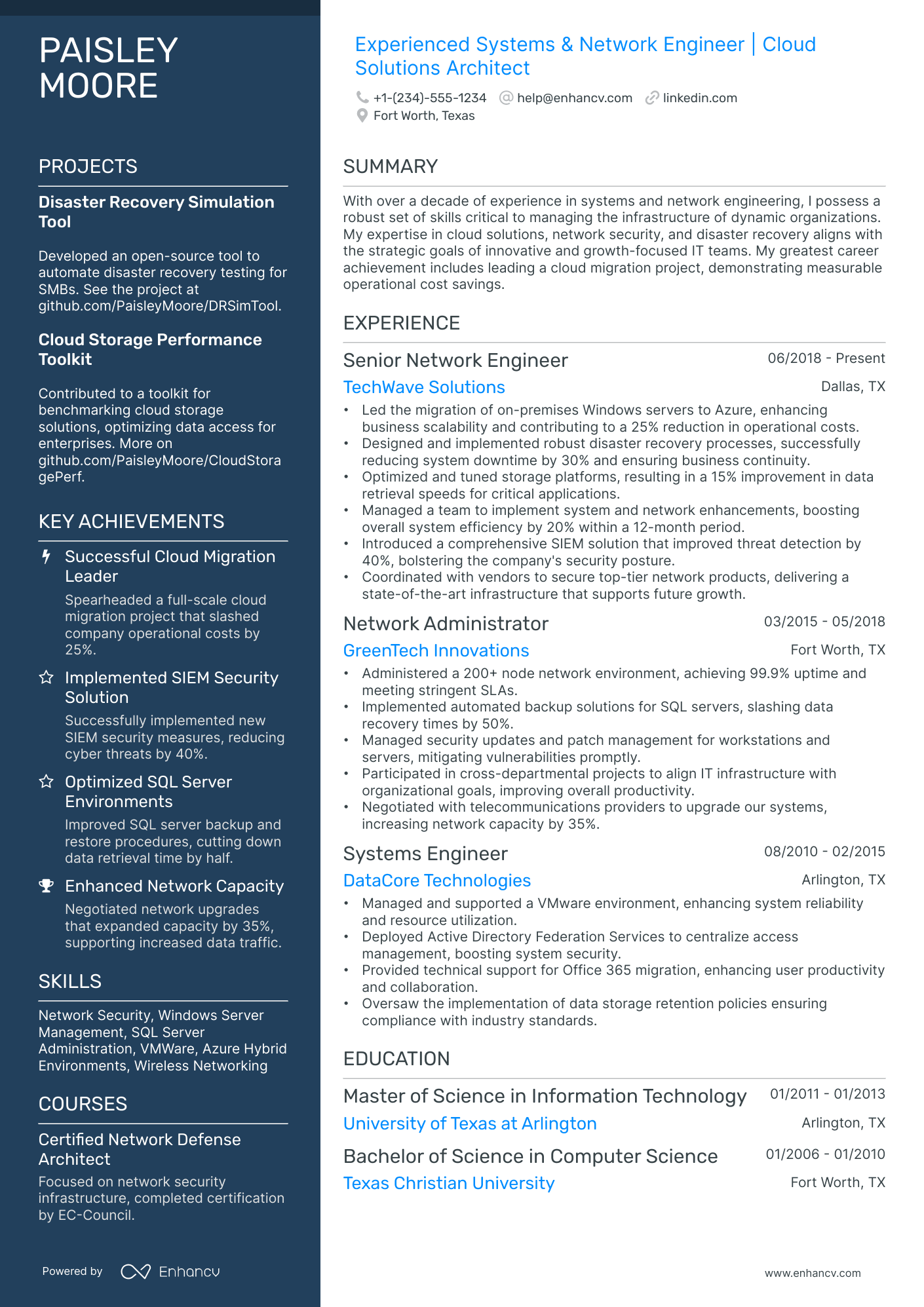 10 System And Network Engineer Resume Examples & Guide for 2026