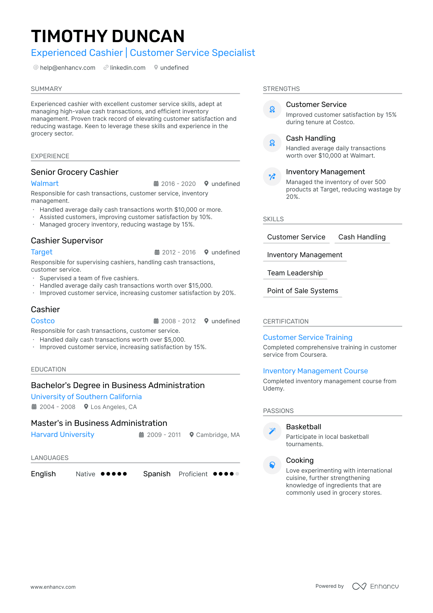 5 Grocery Store Cashier Resume Examples & Guide for 2024