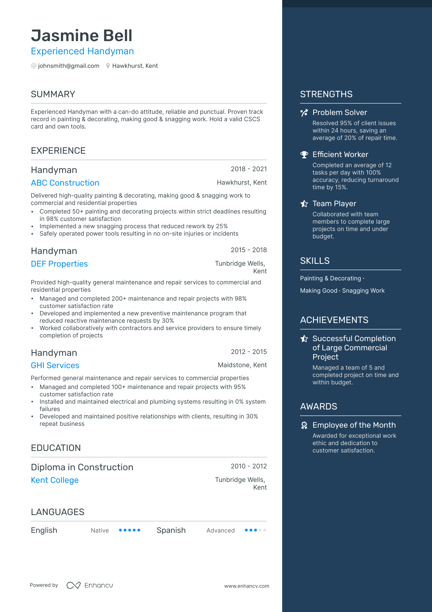 12 Construction Worker Resume Examples & Guide for 2024