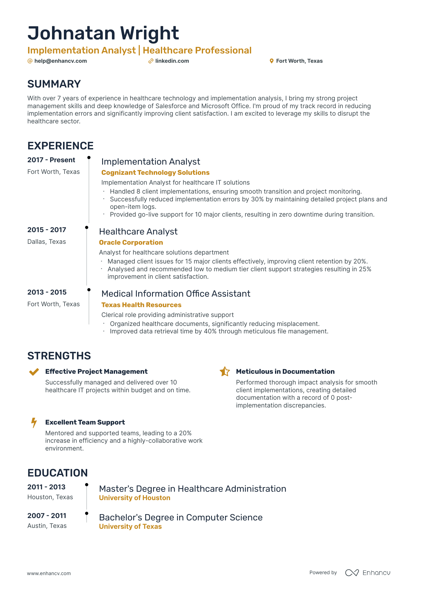 5 Implementation Analyst Resume Examples & Guide for 2024