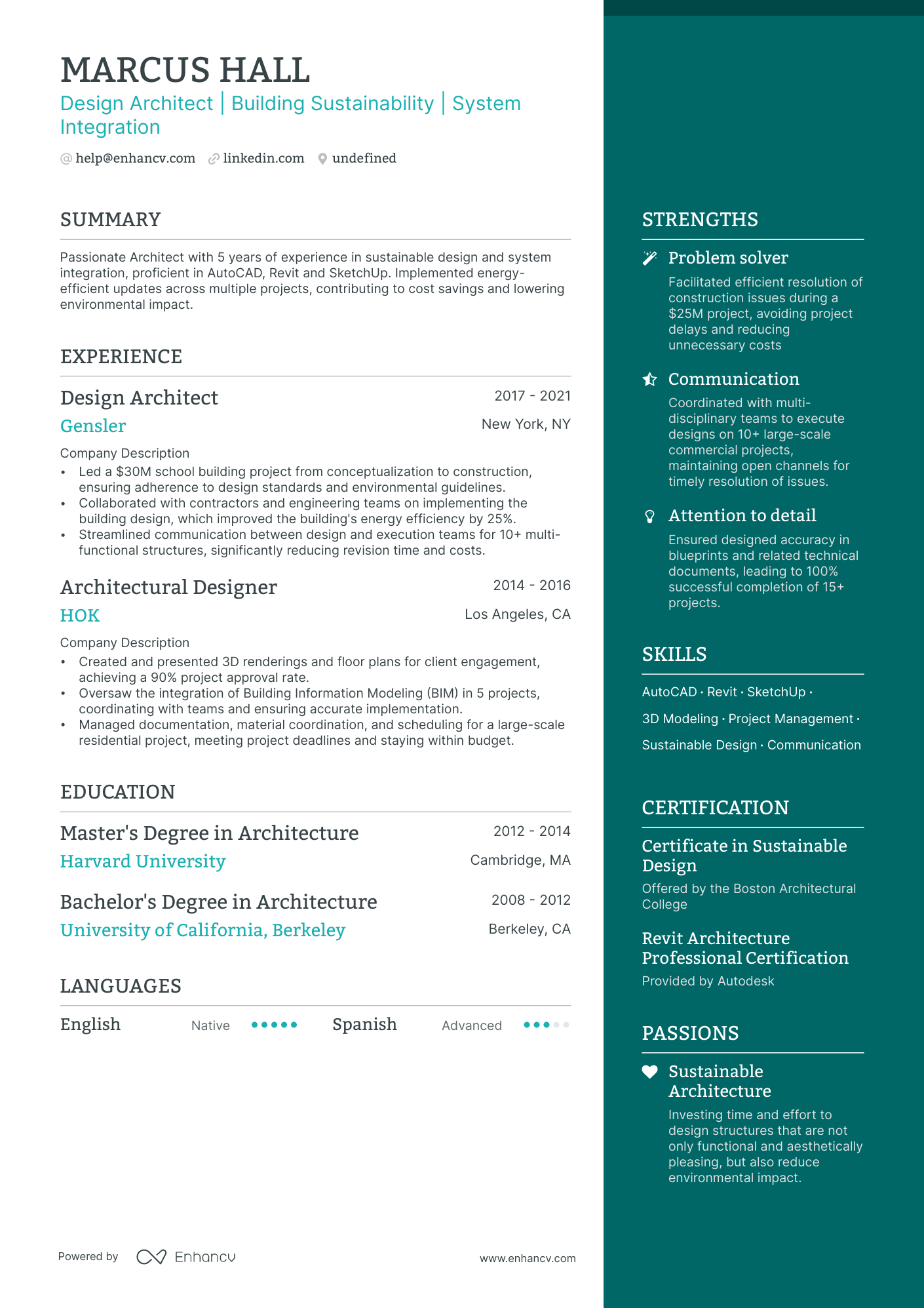 5 Architecture Intern Resume Examples & Guide for 2024