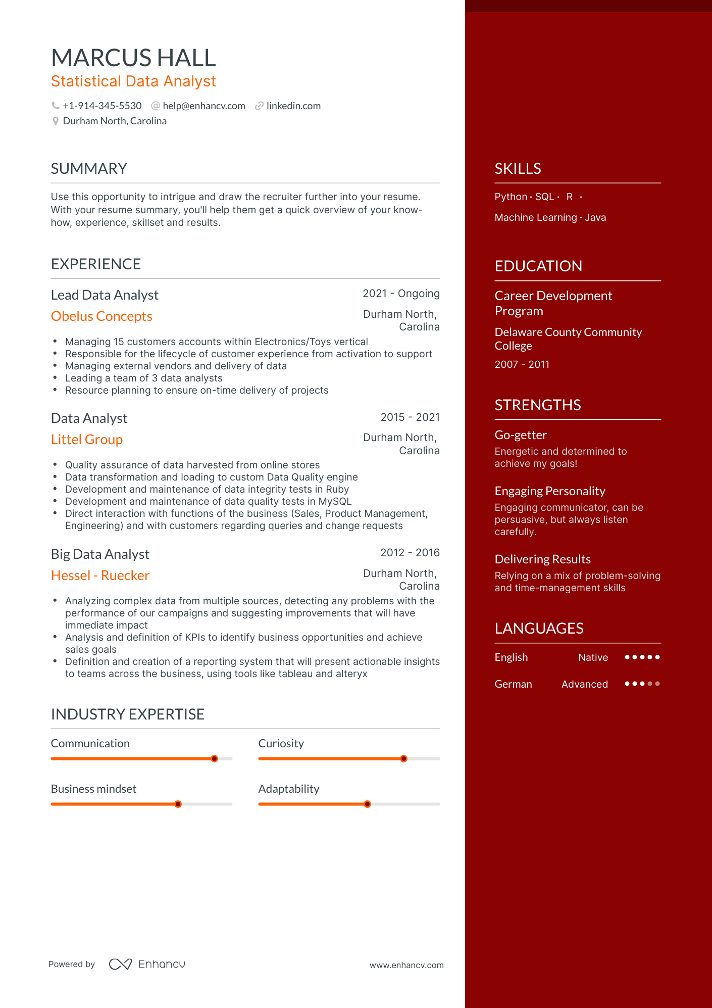 Statistical Data Analyst Resume Examples & Guide for 2023 (Layout ...