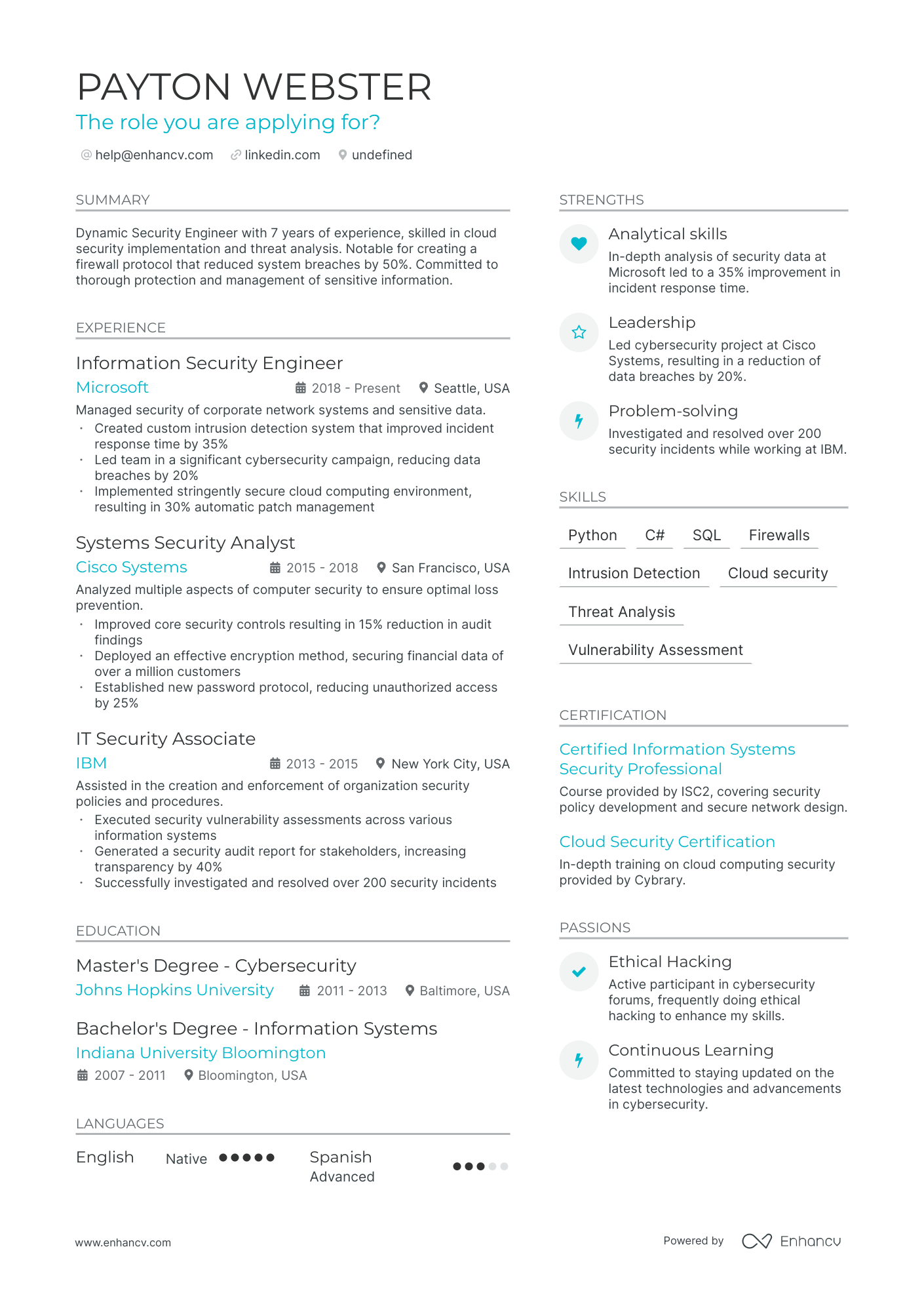 5 Information Security Engineer Resume Examples & Guide for 2024