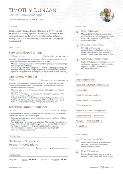 5 Service Delivery Manager Resume Examples & Guide for 2023